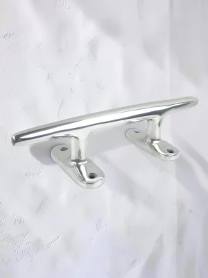 Large 10-Inch Aluminum Nautical Cleat Hook - Heavy Duty Wall Mounted Towel & Coat Hanger for Coastal Decor